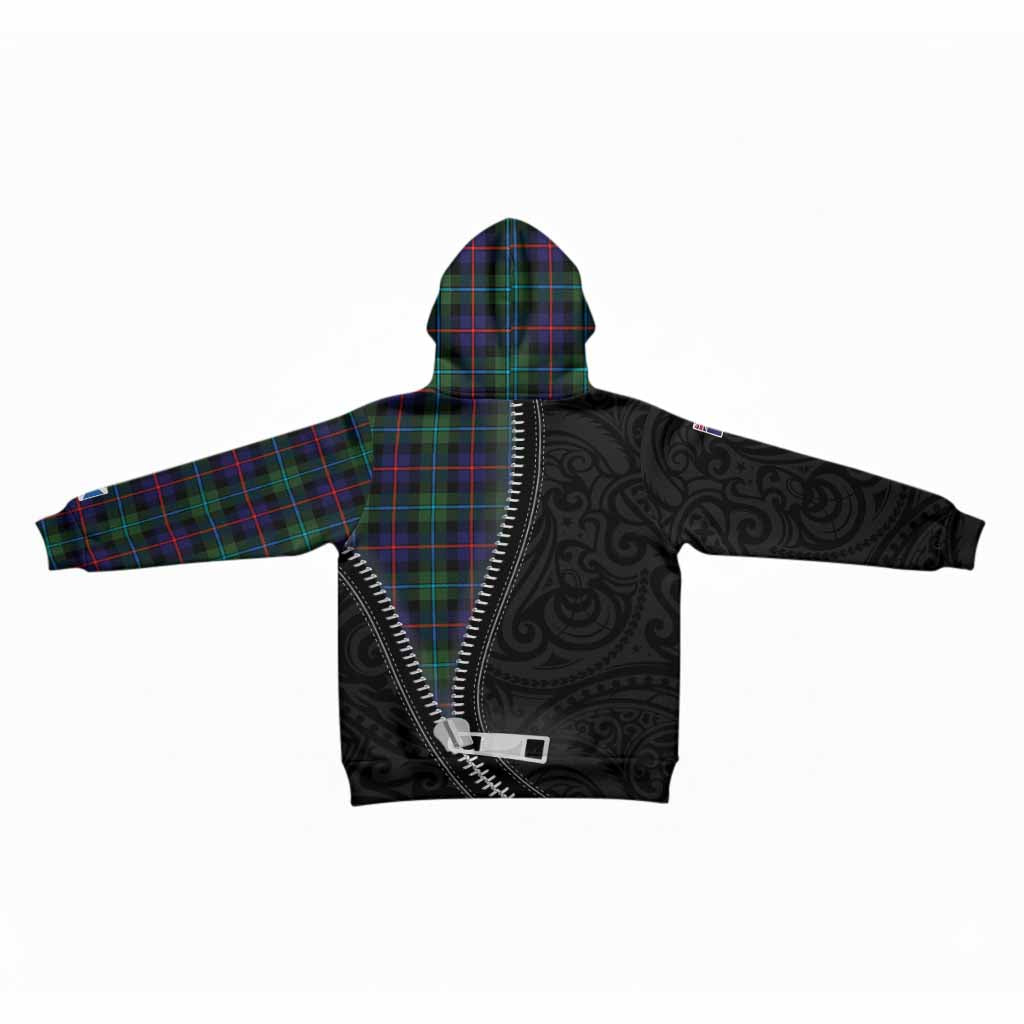 Calder Tartan Kid Hoodie New Zealand Pattern Unique Zipper Stylized