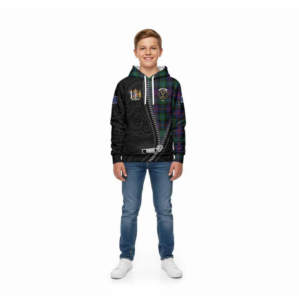 Calder Tartan Kid Hoodie New Zealand Pattern Unique Zipper Stylized
