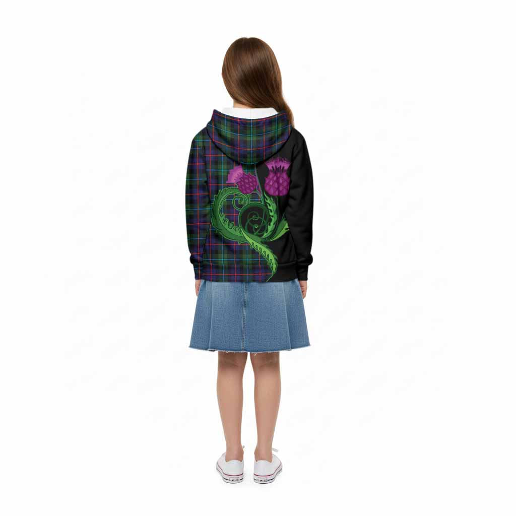 Calder Tartan Kid Hoodie Traditional Scottish Thistle
