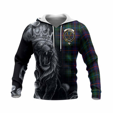Calder Tartan Knitted Hoodie Roaring Lion Heritage