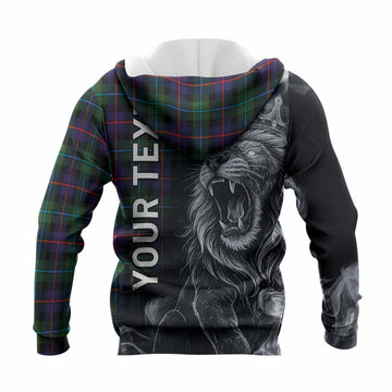 Calder Tartan Knitted Hoodie Roaring Lion Heritage