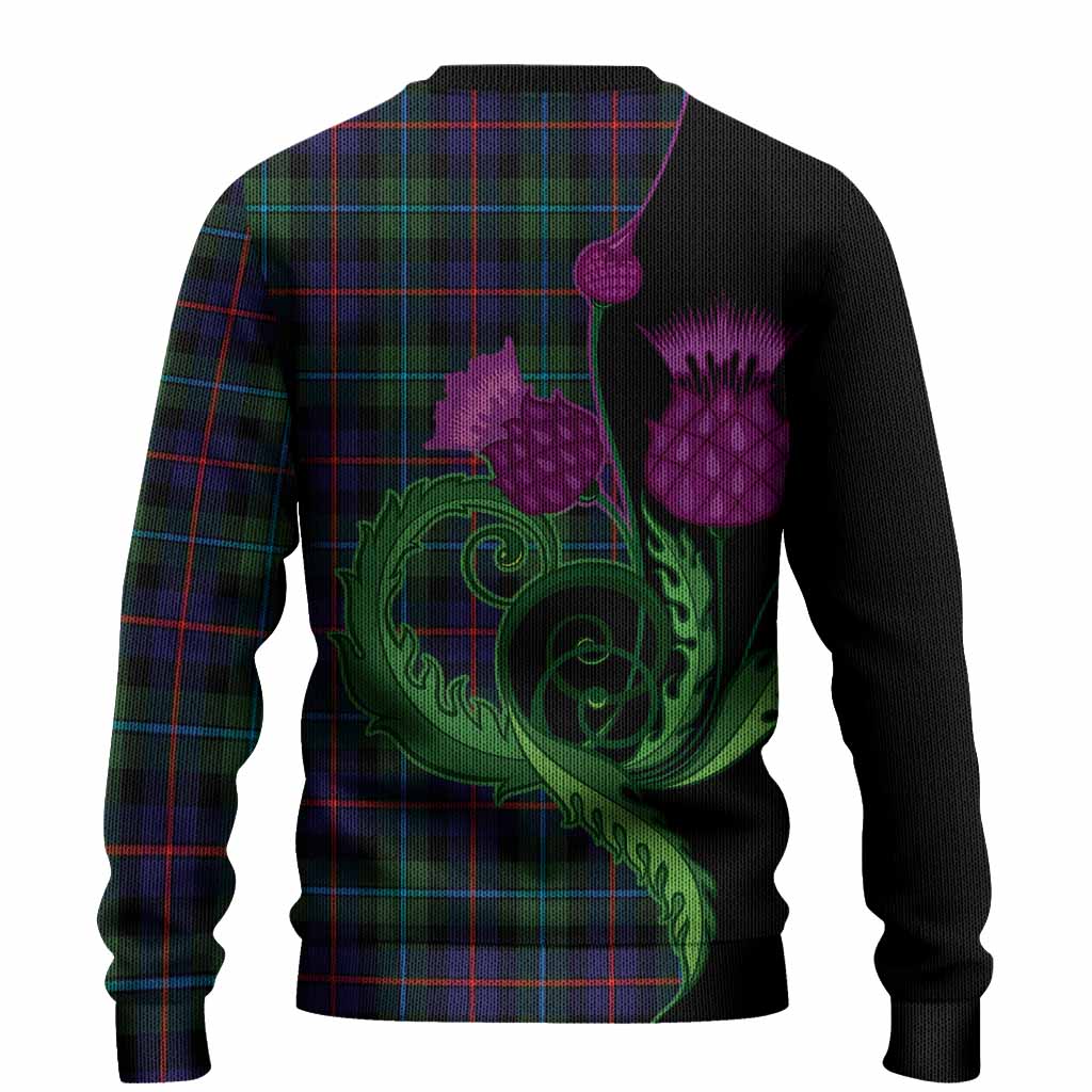 Calder Tartan Knitted Sweater Traditional Scottish Thistle