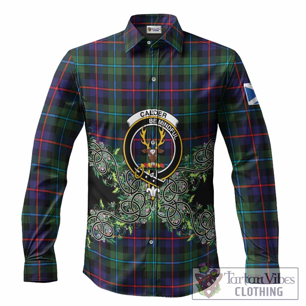 Calder Tartan Long Sleeve Button Shirts Thistle Scottish Spirit