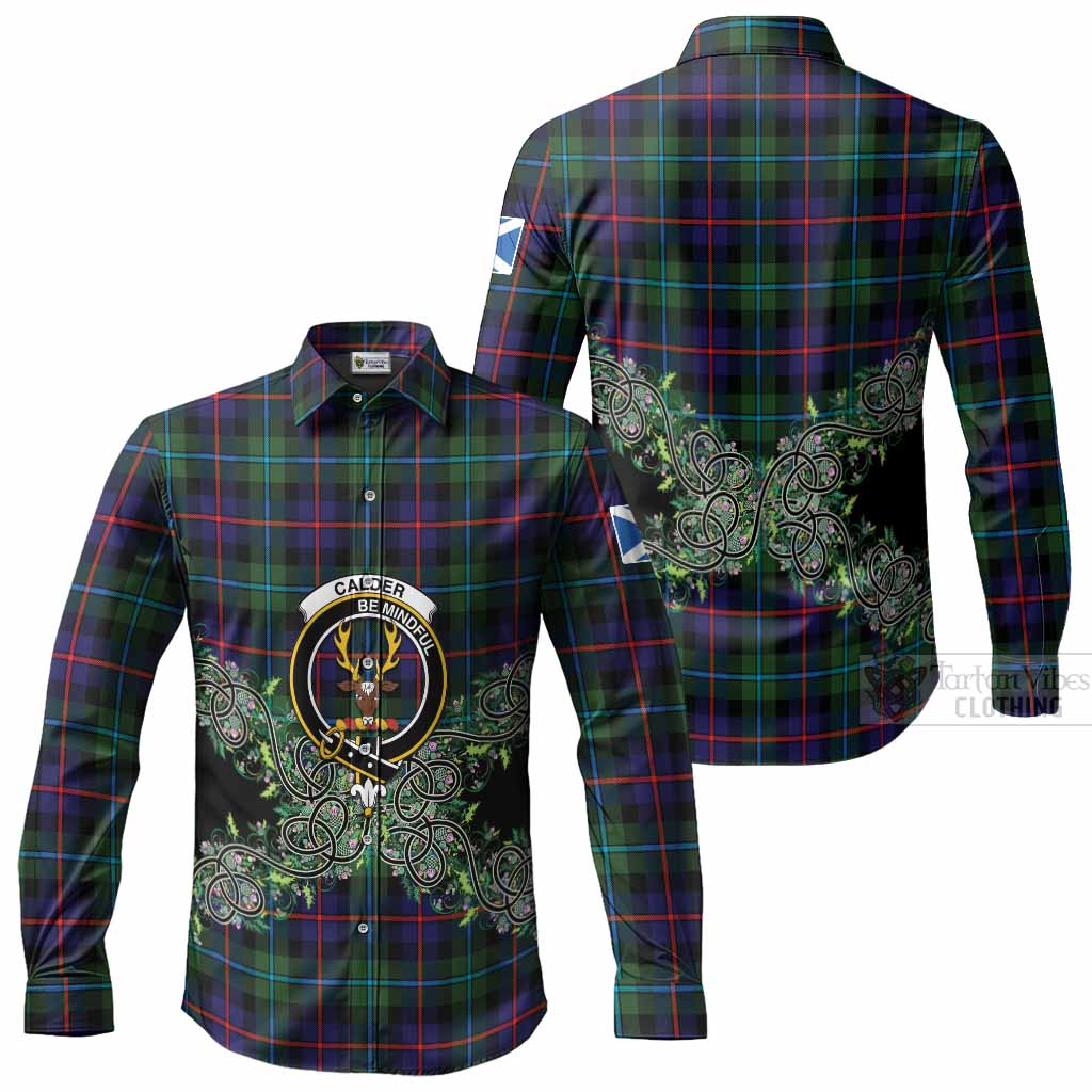 Calder Tartan Long Sleeve Button Shirts Thistle Scottish Spirit