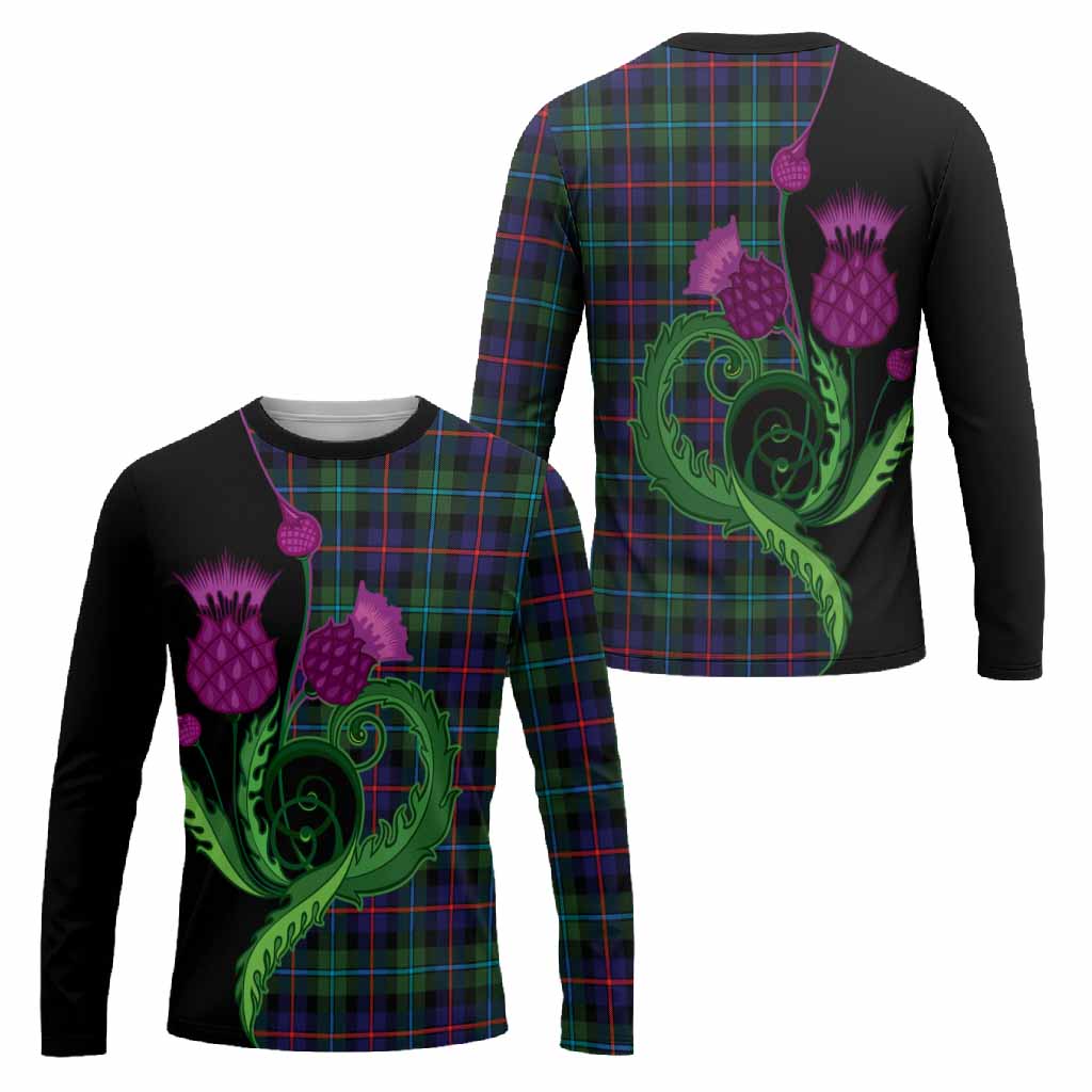 Calder Tartan Long Sleeve T-Shirt Traditional Scottish Thistle