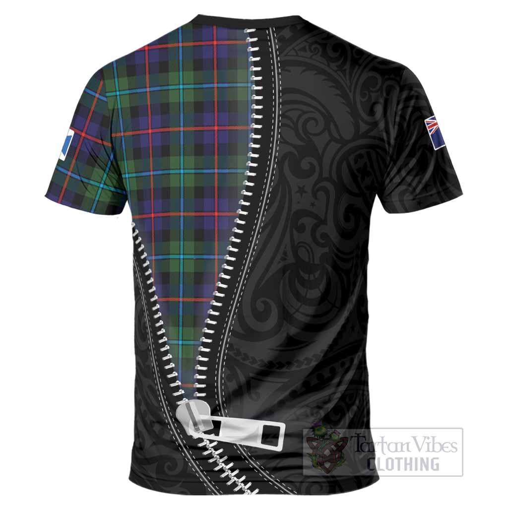 Calder Tartan T-Shirt New Zealand Pattern Unique Zipper Stylized