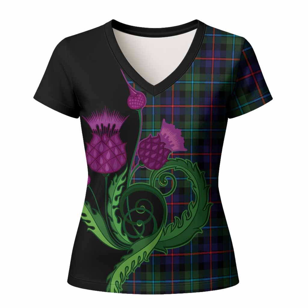 Calder Tartan Women T shirt Traditional Scottish Thistle