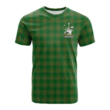 Tartan Vibes Clothing Callaghan Irish Clan Tartan Cotton T-shirt with Coat of Arms