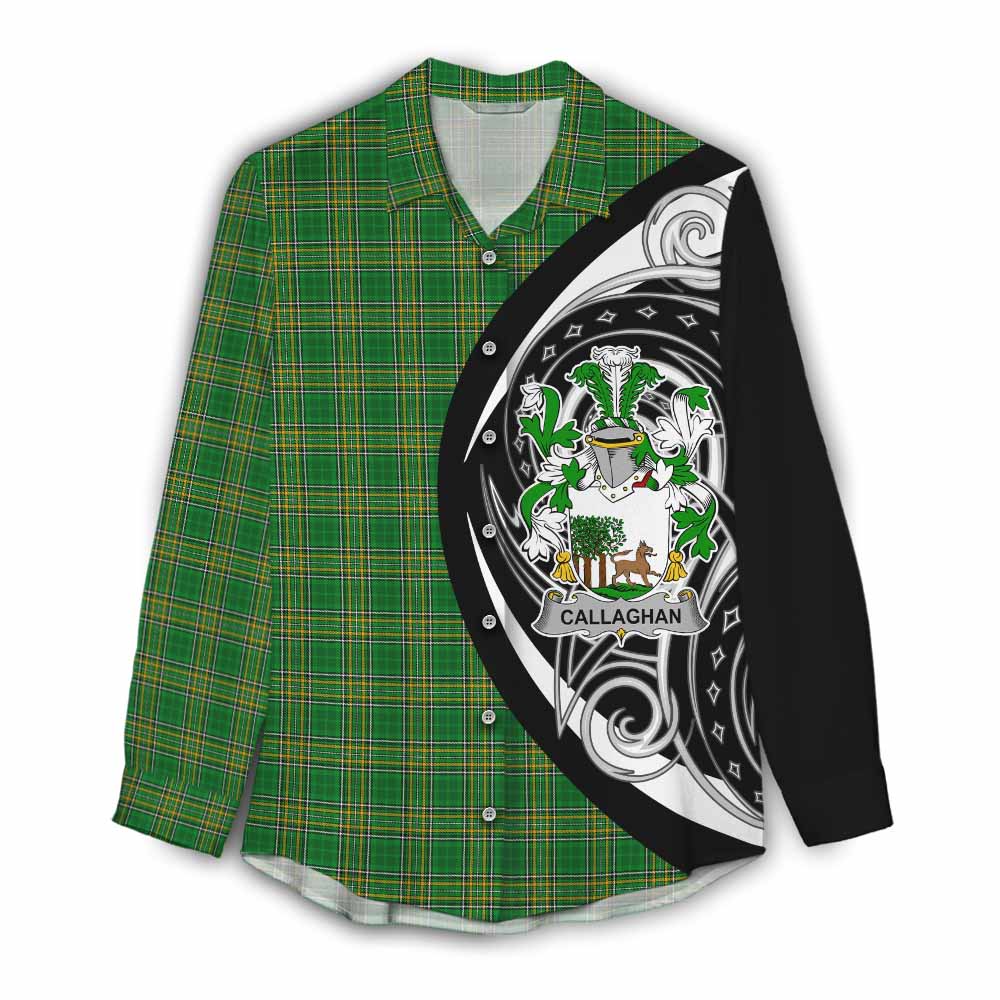 Tartan Vibes Clothing Callaghan Irish Clan Women's Casual Shirt Celtic Circle Style