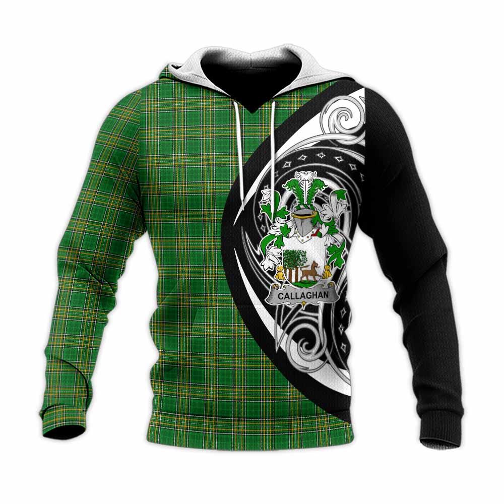 Tartan Vibes Clothing Callaghan Irish Clan Knitted Hoodie Celtic Circle Style