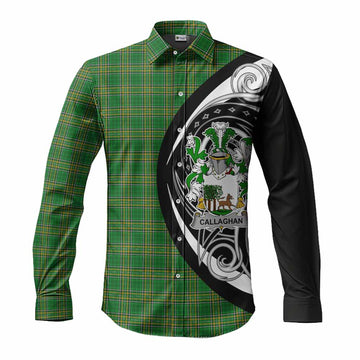 Tartan Vibes Clothing Callaghan Irish Clan Long Sleeve Button Shirt Celtic Circle Style