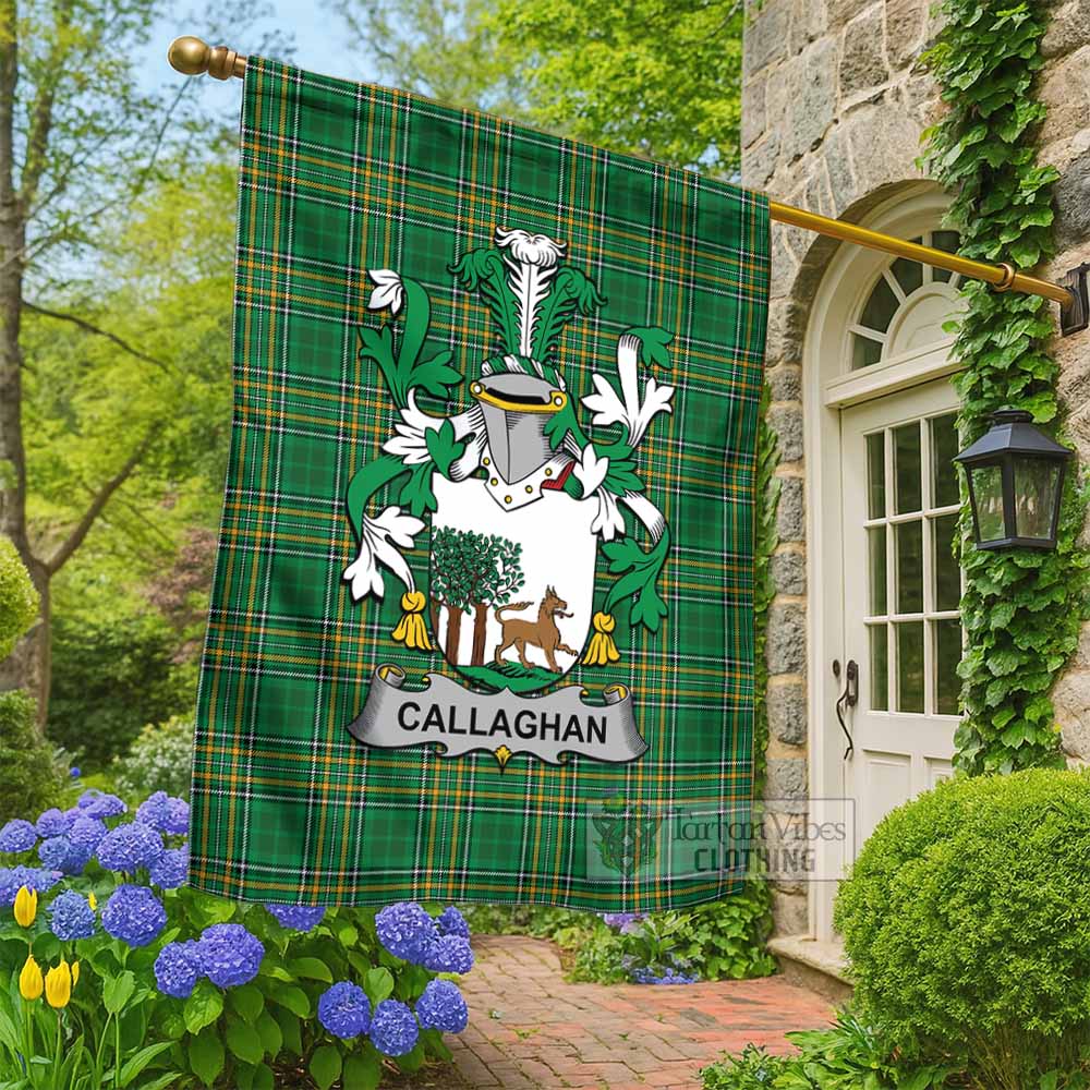 Callaghan Irish Clan Tartan Flag with Coat of Arms