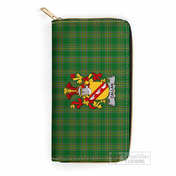 Callan Irish Clan Tartan Women's Leather Wallet with Coat of Arms