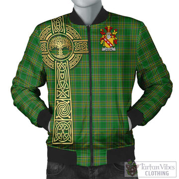 Callan Irish Clan Tartan Bomber Jacket with Coat of Arms Celtic Tree of Life