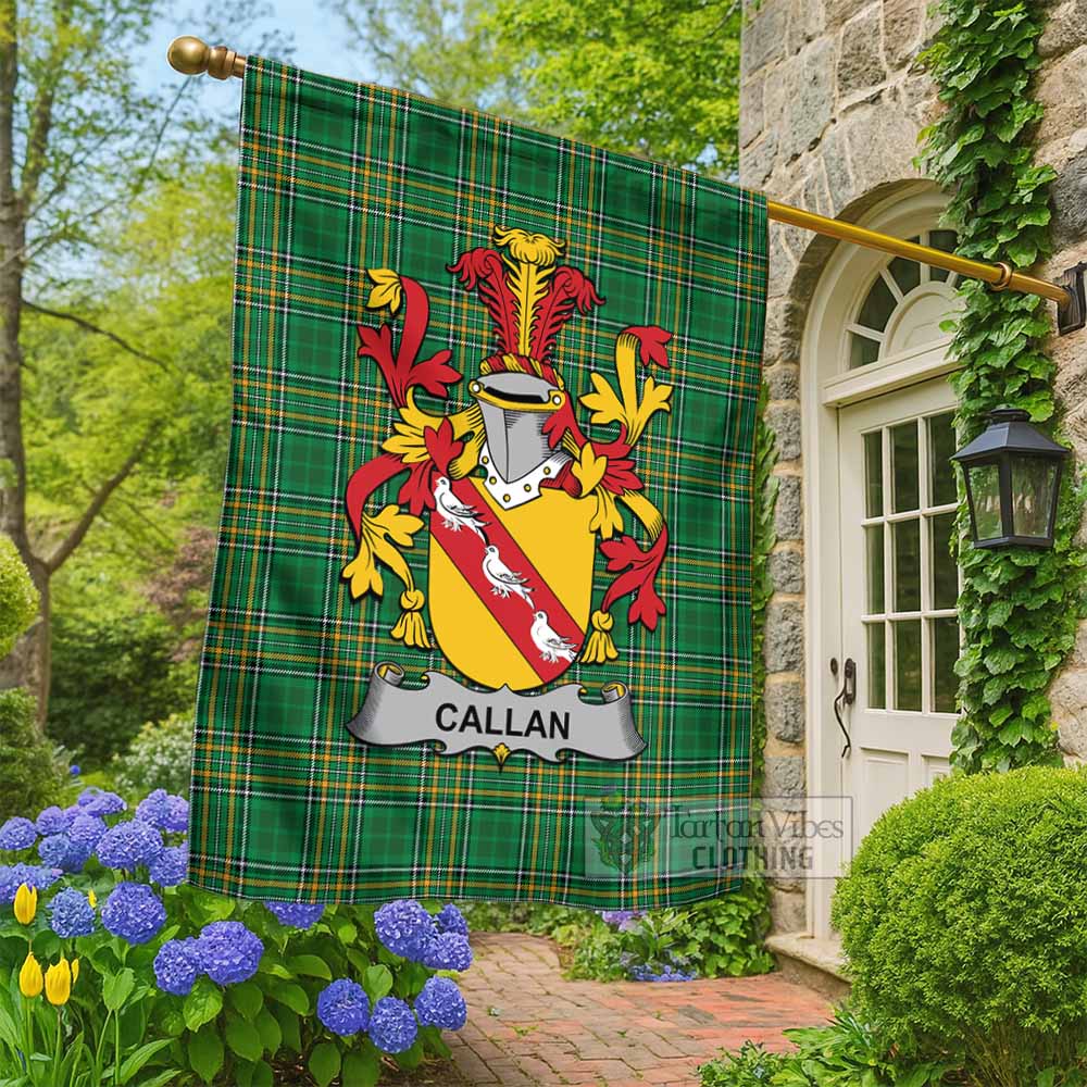 Callan Irish Clan Tartan Flag with Coat of Arms