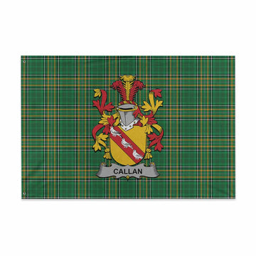 Callan Irish Clan Tartan House Flag with Coat of Arms