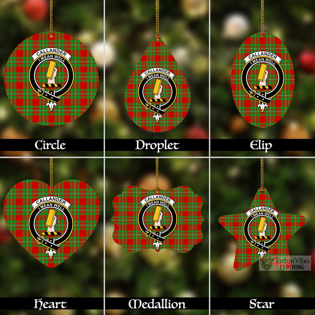 Callander Tartan Christmas Aluminium Ornament with Family Crest Aluminium - Tartan Vibes Clothing