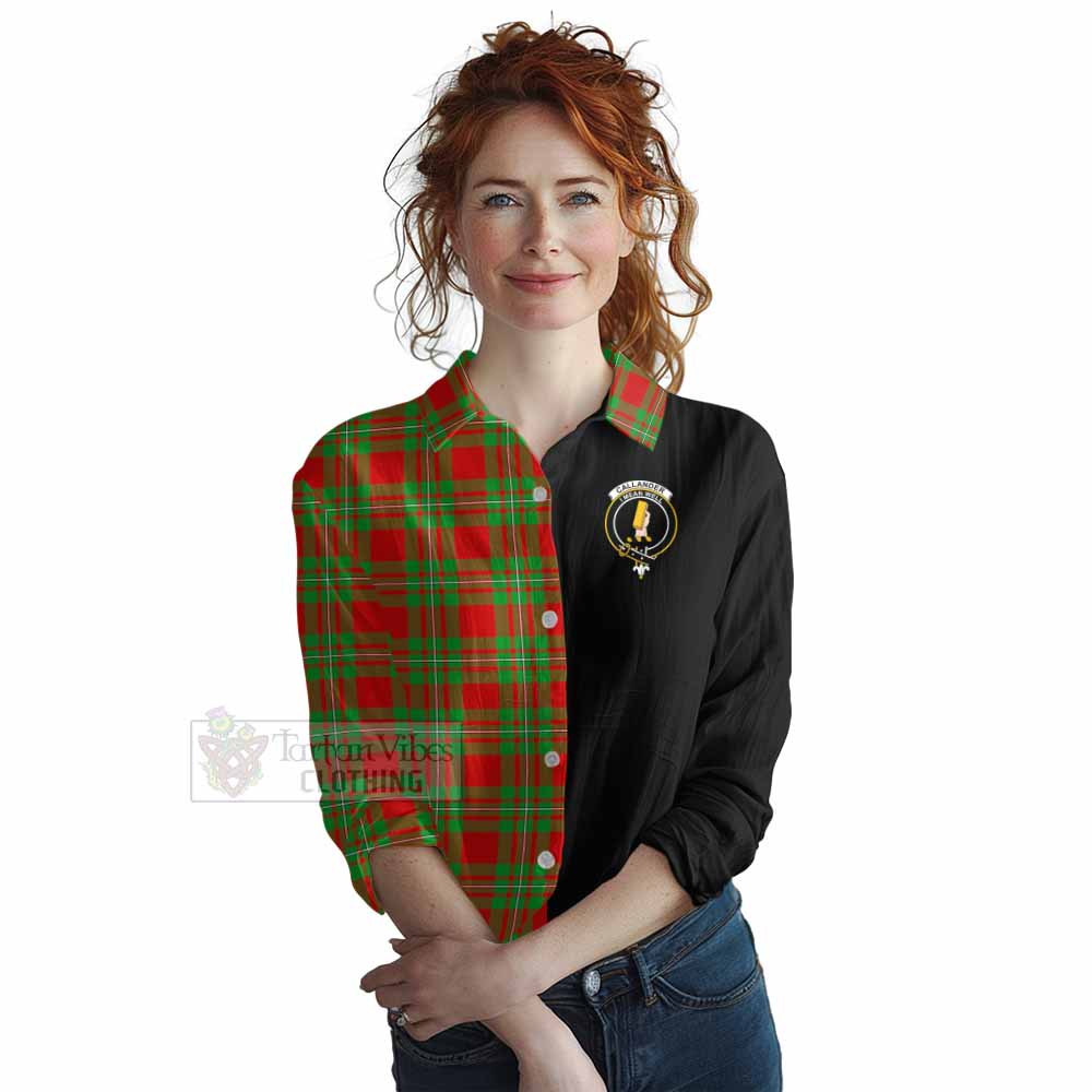 Tartan Vibes Clothing Callander Tartan Women's Casual Shirt with Family Crest and Half Of Me Style