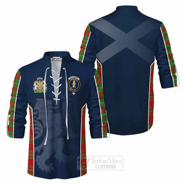 Callander Tartan Ghillie Kilt Shirt with Family Crest and Lion Rampant Vibes Sport Style Men - Tartan Vibes Clothing