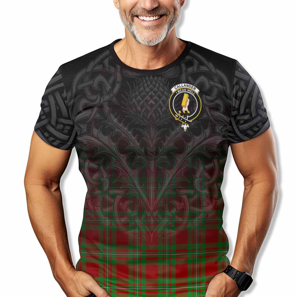 Tartan Vibes Clothing Callander Tartan T-Shirt with Family Crest Celtic Thistle Vibes
