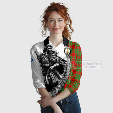 Callander Tartan Clan Crest Women's Casual Shirt with Highlander Warrior Celtic Style Female - Tartan Vibes Clothing