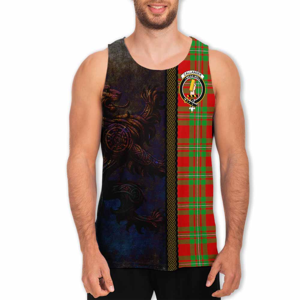 Callander Tartan Family Crest Men's Tank Top Alba Gu Brath Be Brave Lion Ancient Style Men - Tartan Vibes Clothing