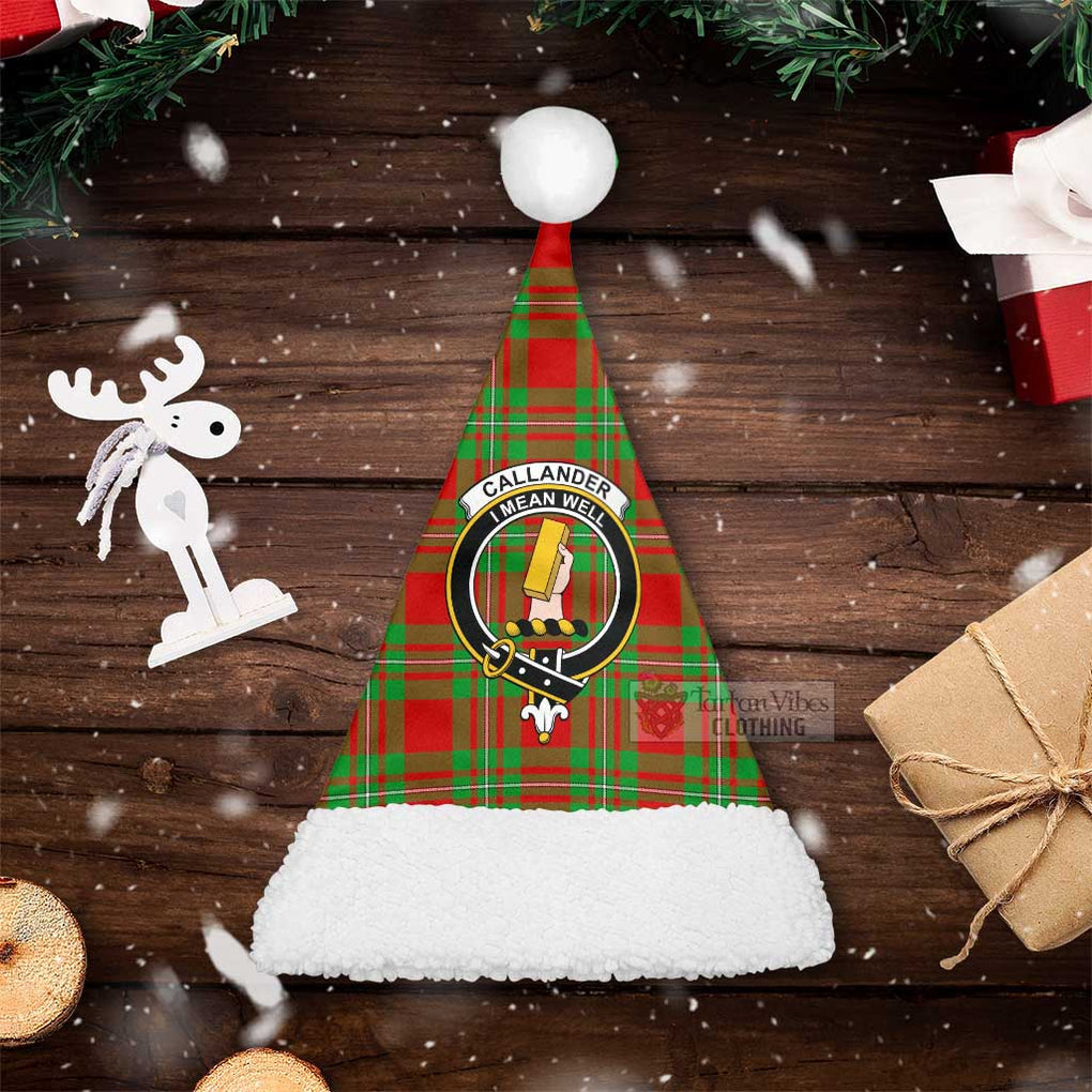 Callander Tartan Christmas Santa Hats with Family Crest Christmas Hat S 20.5in (52cm) - Tartan Vibes Clothing