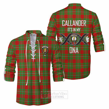 Callander Tartan Ghillie Kilt Shirt with Family Crest DNA In Me Style Men - Tartan Vibes Clothing