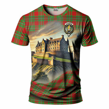 Callander Tartan Family Crest T-Shirt with Scottish Ancient Castle Style