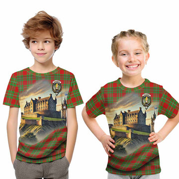 Callander Tartan Family Crest Kid T-Shirt with Scottish Ancient Castle Style Youth XL Size14 - Tartan Vibes Clothing