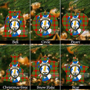 Callander Tartan Christmas Ceramic Ornaments with Family Crest and Scotland Map Ceramic - Tartan Vibes Clothing