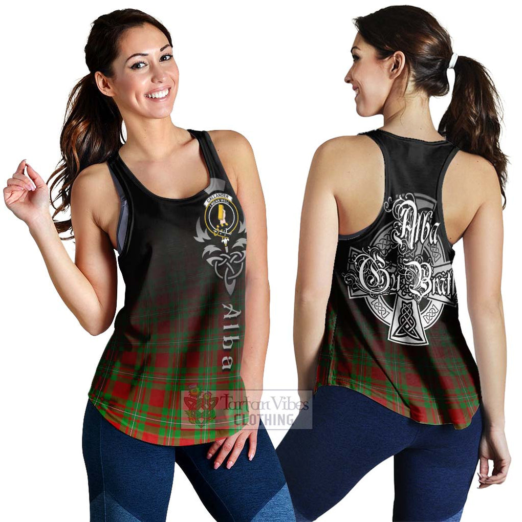 Tartan Vibes Clothing Callander Tartan Women's Racerback Tanks Featuring Alba Gu Brath Family Crest Celtic Inspired