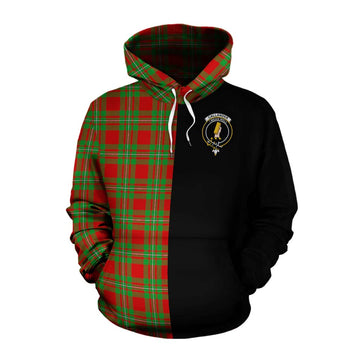 Callander Tartan Cotton Hoodie with Family Crest and Half Of Me Style Pullover Hoodie XS - Tartan Vibes Clothing