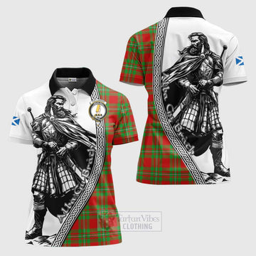 Callander Tartan Clan Crest Women's Polo Shirt with Highlander Warrior Celtic Style Women - Tartan Vibes Clothing