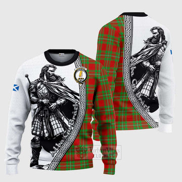 Callander Tartan Clan Crest Knitted Sweater with Highlander Warrior Celtic Style Unisex - Tartan Vibes Clothing