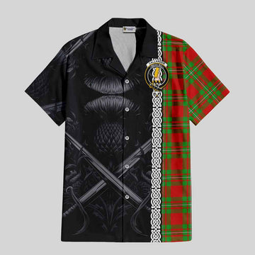 Callander Tartan Hawaiian Shirt with Family Crest Cross Sword Thistle Celtic Vibes Kid - Tartan Vibes Clothing