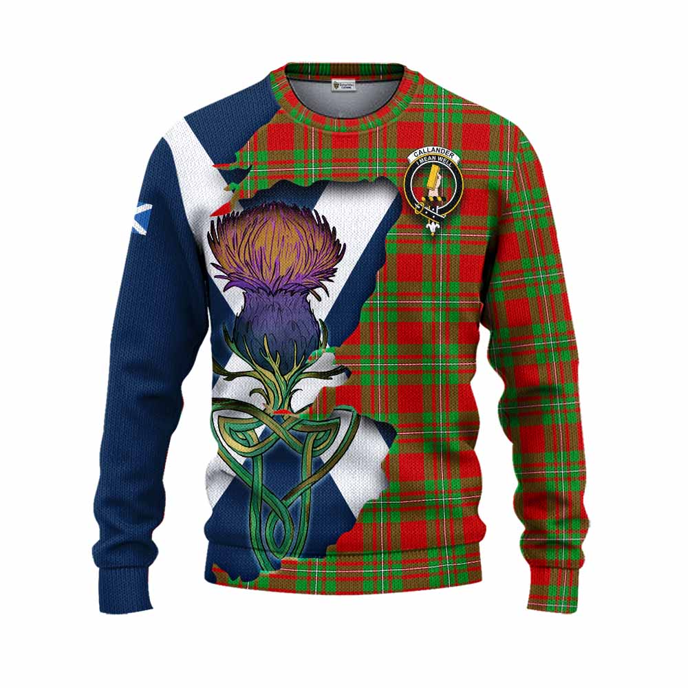 Tartan Vibes Clothing Callander Tartan Family Crest Knitted Sweater Scottish Thistle Celtic Inspired