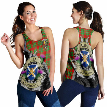 Callander Tartan Family Crest Women's Racerback Tanks Lion Rampant Royal Thistle Shield Celtic Inspired 4XL - Tartan Vibes Clothing