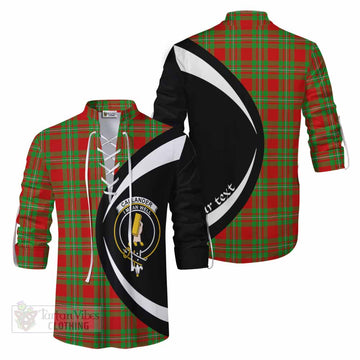 Callander Tartan Ghillie Kilt Shirt with Family Crest Circle Style Men - Tartan Vibes Clothing