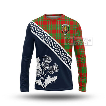 Callander Tartan Long Sleeve T-Shirt Featuring Thistle and Scotland Map Unisex - Tartan Vibes Clothing
