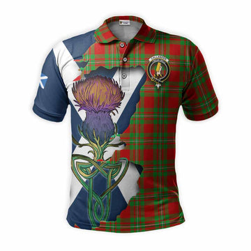Callander Tartan Family Crest Polo Shirt Scottish Thistle Celtic Inspired