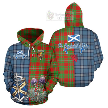 Callander Tartan Hoodie Happy St. Andrew's Day Half Tartan Style Zip Hoodie - Tartan Vibes Clothing