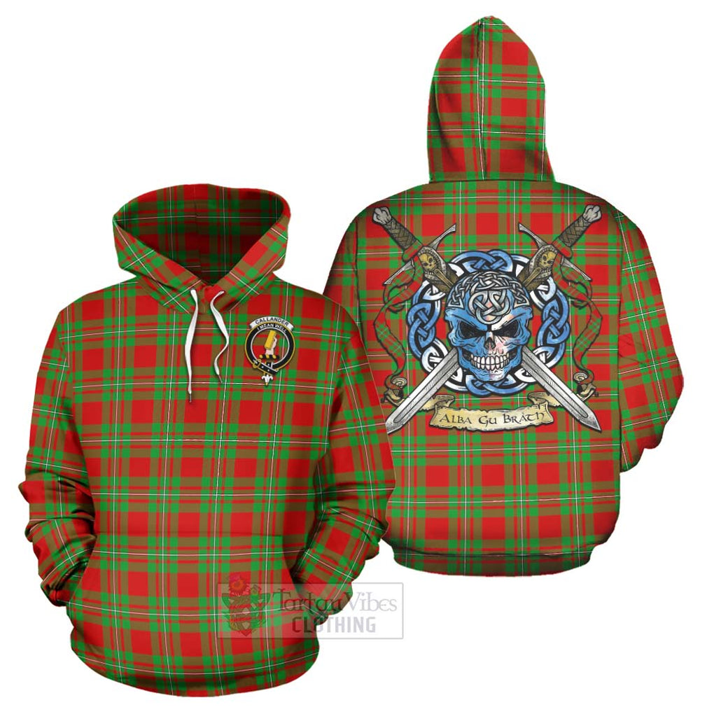 Callander Tartan Hoodie with Family Crest Celtic Skull Style Zip Hoodie - Tartan Vibes Clothing