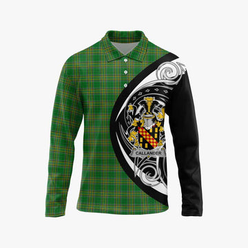 Callander Irish Clan Long Sleeve Polo Shirt Celtic Circle Style Unisex - Tartan Vibes Clothing