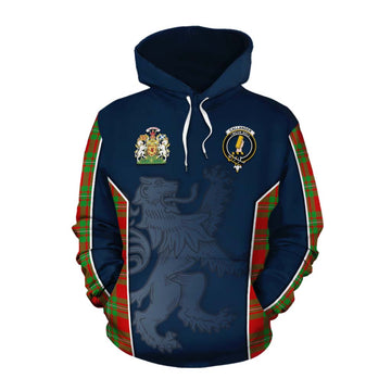 Callander Tartan Cotton Hoodie with Family Crest and Lion Rampant Vibes Sport Style Pullover Hoodie XS - Tartan Vibes Clothing