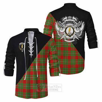 Callander Tartan Ghillie Kilt Shirt with Family Crest and Military Logo Style Men - Tartan Vibes Clothing