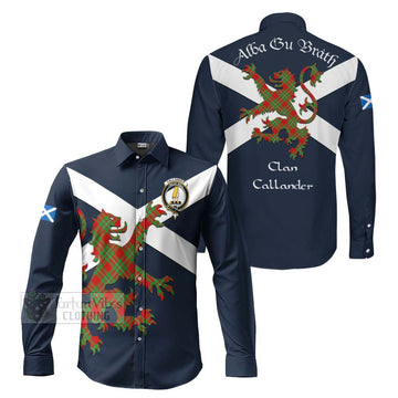 Callander Tartan Lion Rampant Long Sleeve Button Shirt Proudly Display Your Heritage with Alba Gu Brath and Clan Name Men's Shirt S - Tartan Vibes Clothing