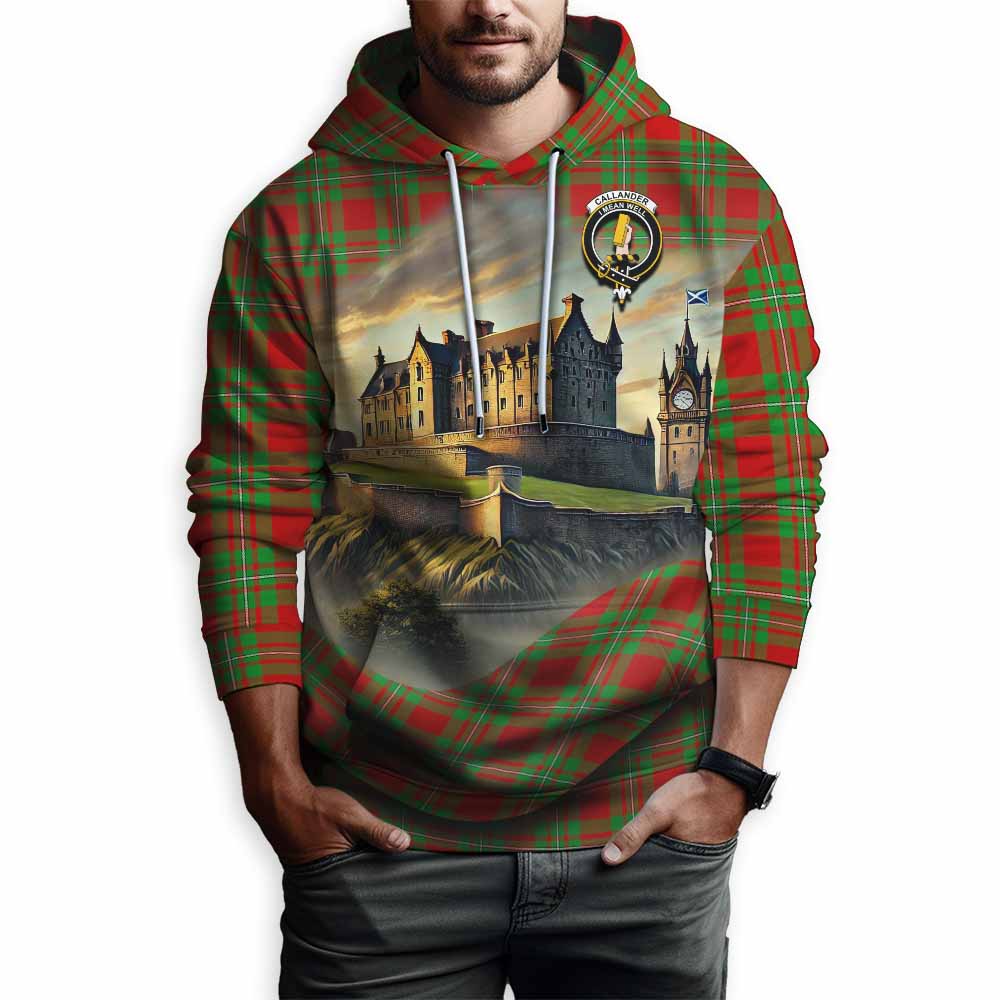 Callander Tartan Family Crest Hoodie with Scottish Ancient Castle Style Pullover Hoodie - Tartan Vibes Clothing