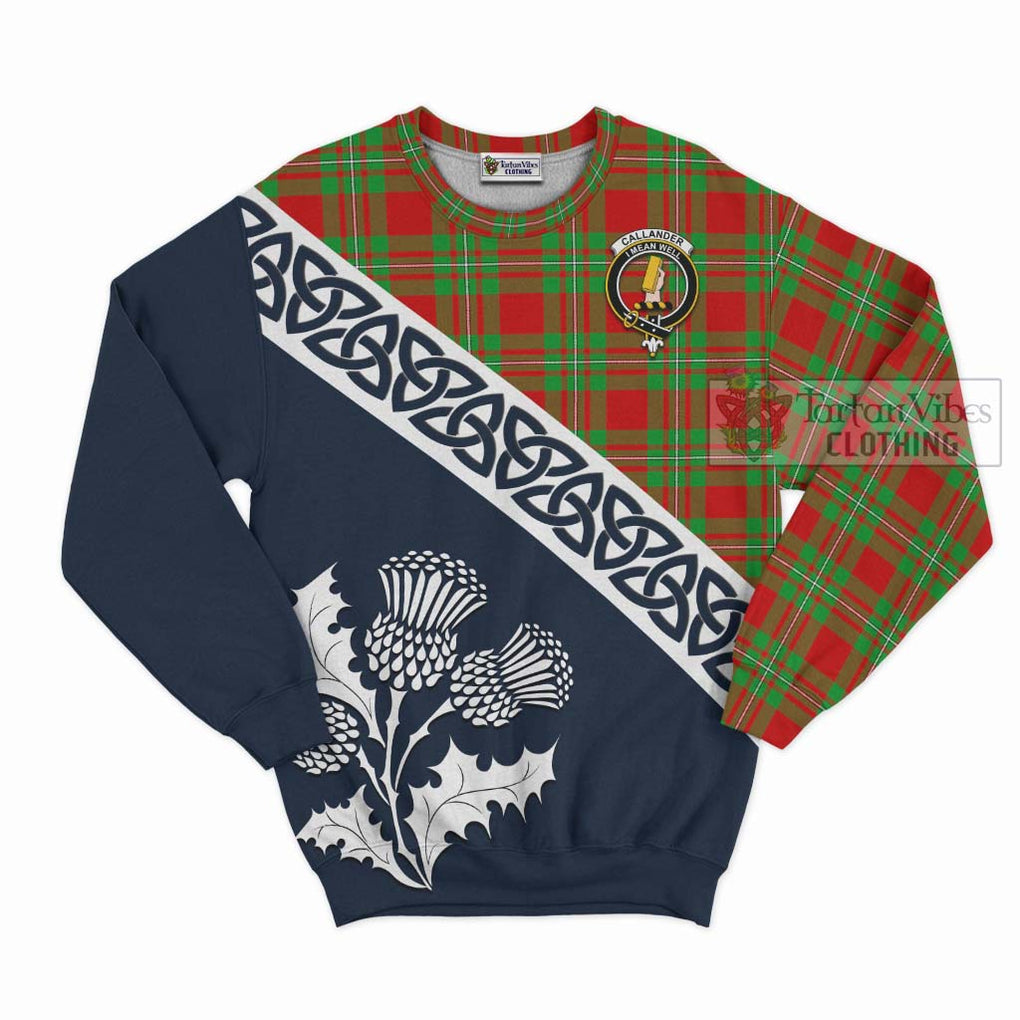 Callander Tartan Sweatshirt Featuring Thistle and Scotland Map Unisex - Tartan Vibes Clothing