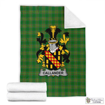 Tartan Vibes Clothing Callander Irish Clan Tartan Blanket with Coat of Arms